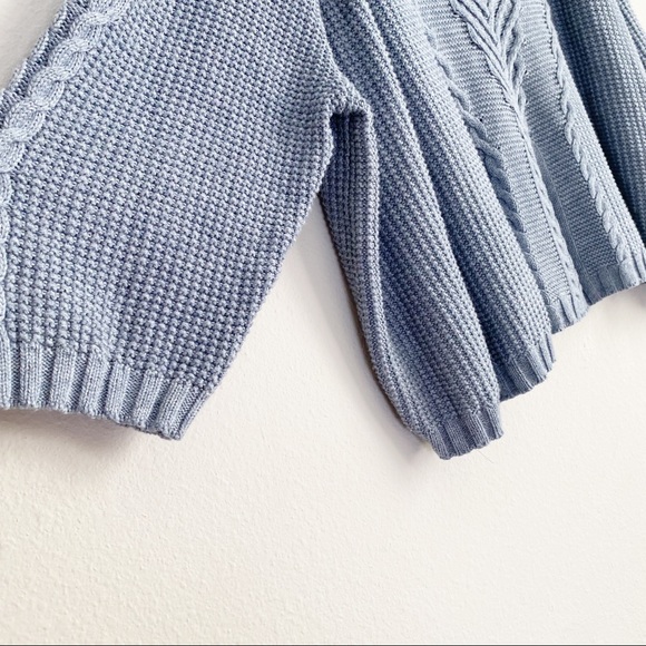 Cabi Pullover Sweater Cable Knit Short & Sweet Blue Size L - Picture 3 of 7